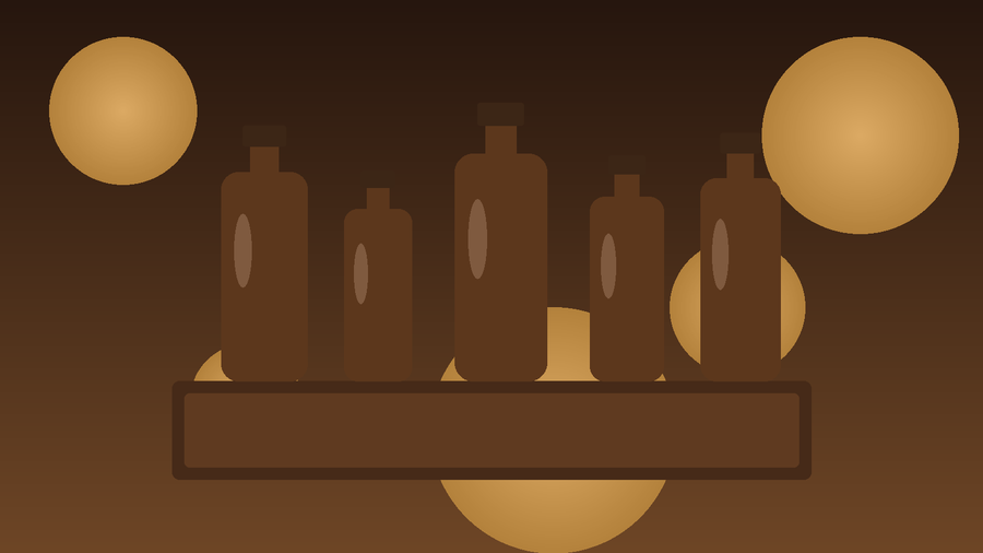 Amber fragrance oil bottles on a shelf for wholesale buyers in Dubai