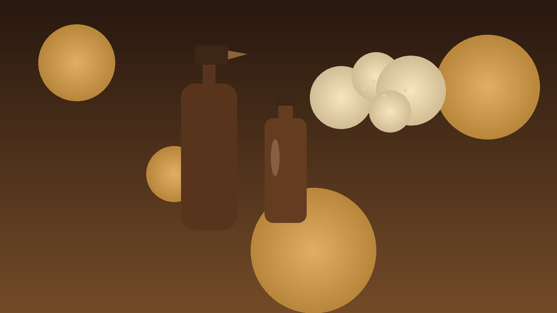 Room spray bottle silhouette with amber fragrance oil and soft mist