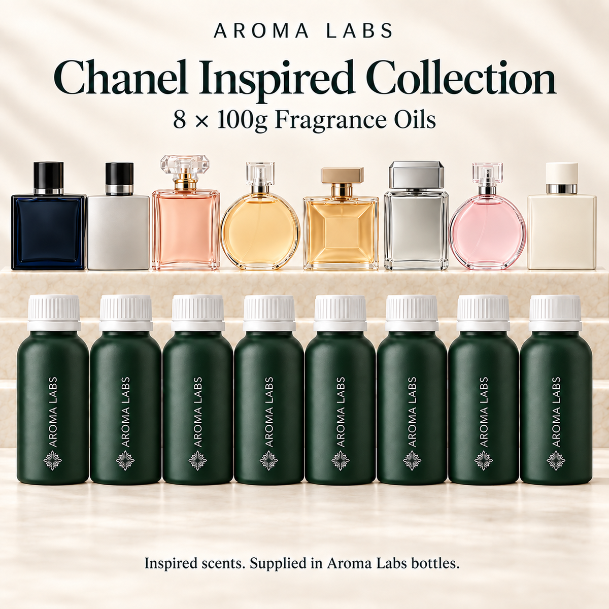 Chanel Inspired Collection — hero, Aroma Labs 100g fragrance oils
