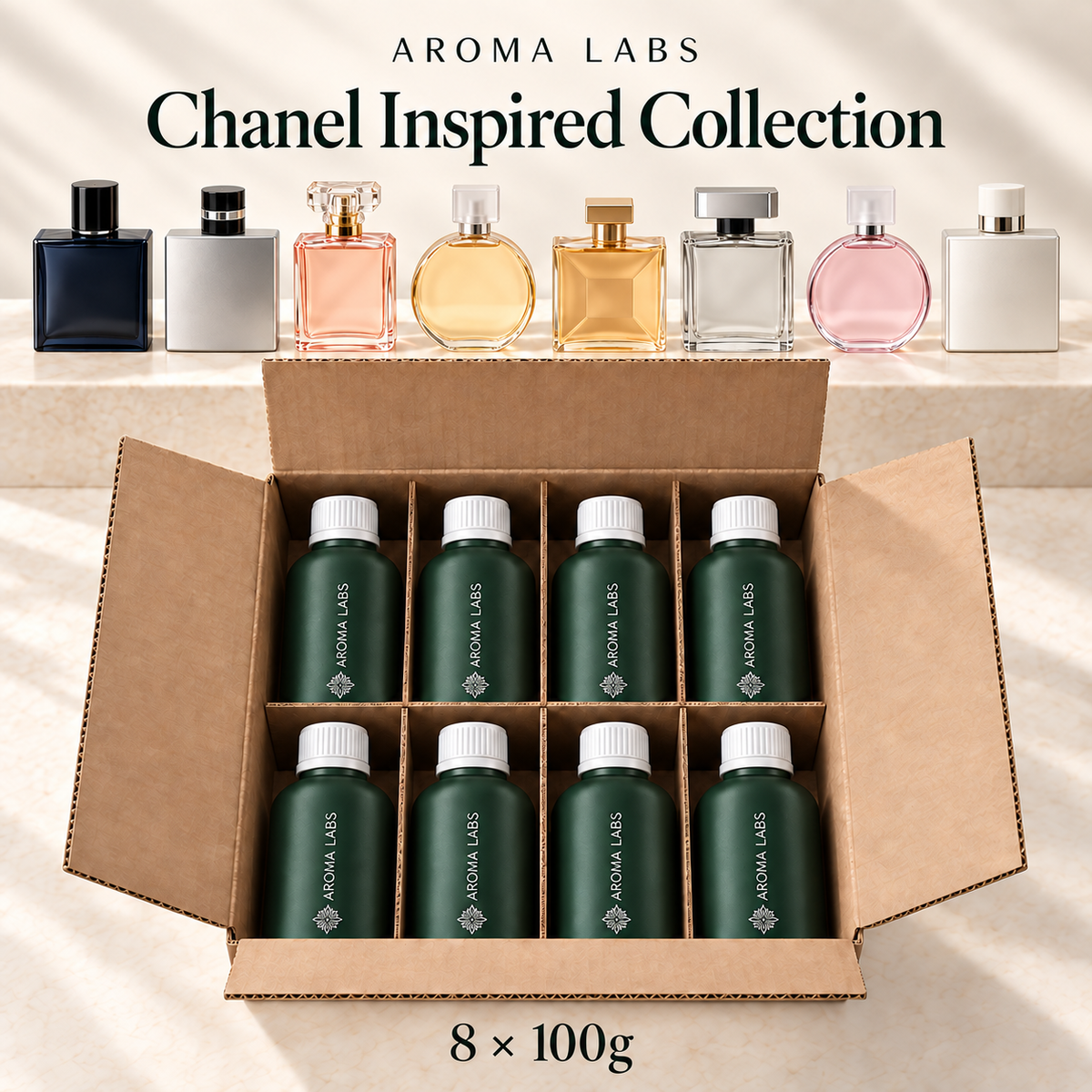 Chanel Inspired Collection — shipping, Aroma Labs 100g fragrance oils