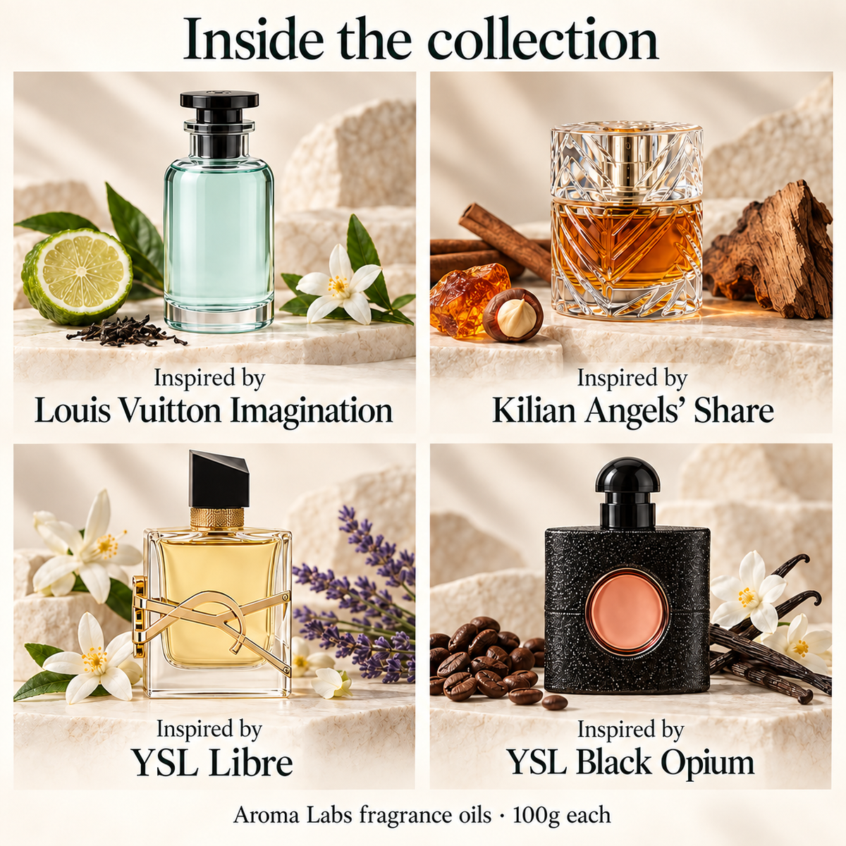 Day & Night Collection — contents, Aroma Labs 100g fragrance oils
