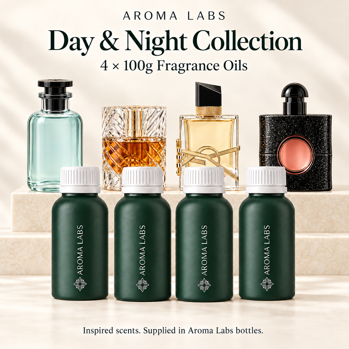 Day & Night Collection — hero, Aroma Labs 100g fragrance oils