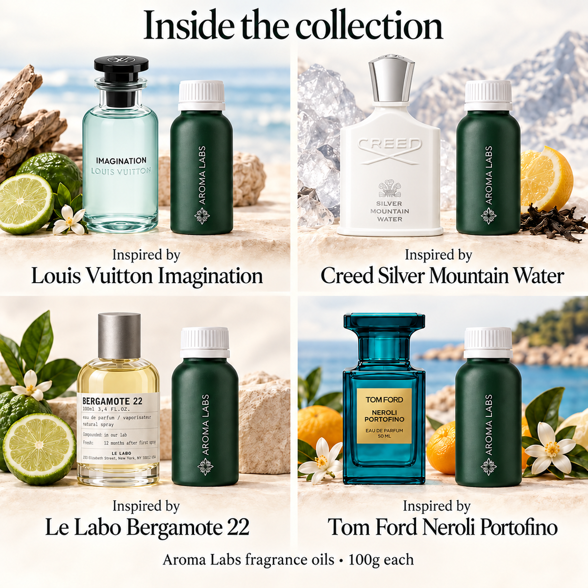 Fresh & Citrus Collection — contents, Aroma Labs 100g fragrance oils