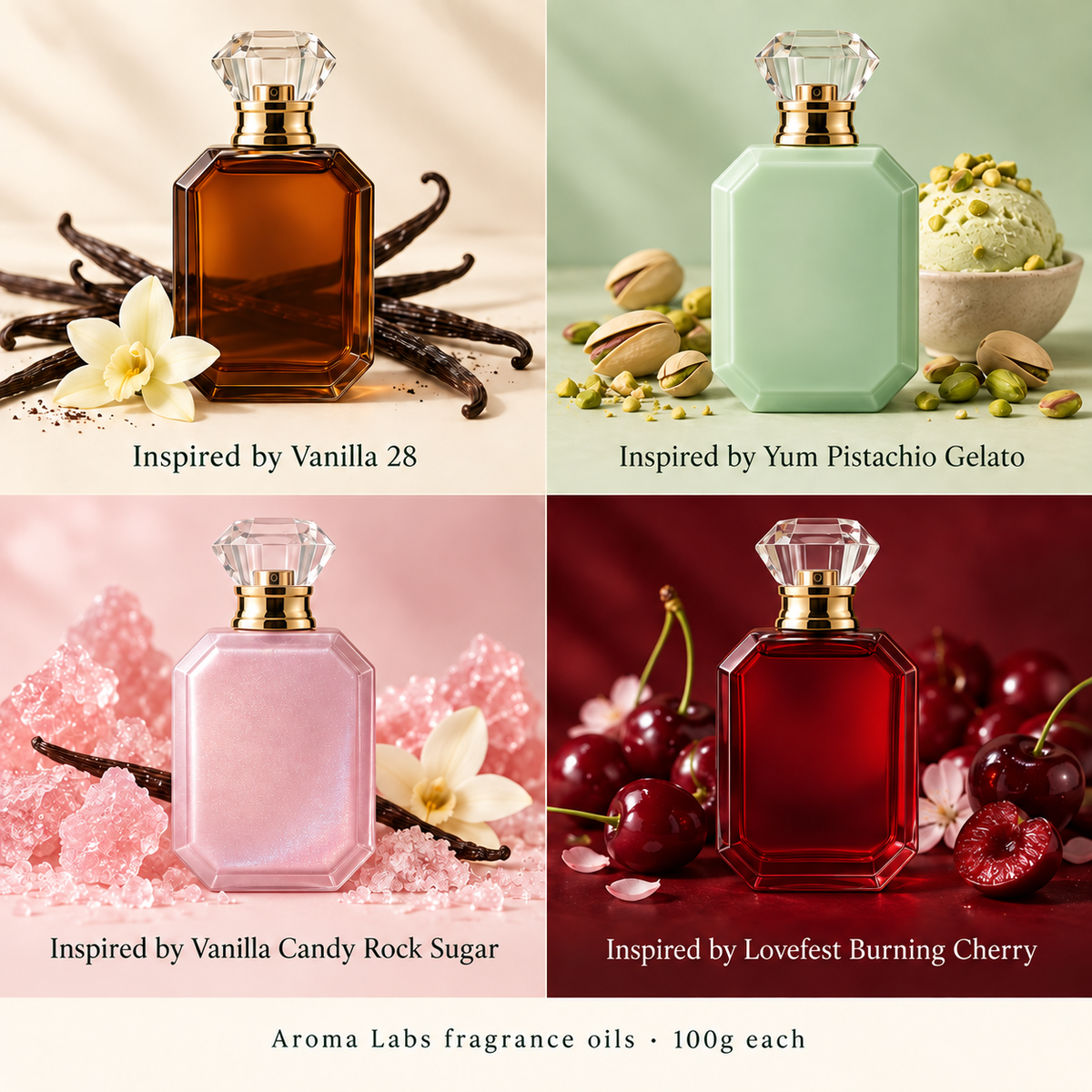 Kayali Inspired Collection — contents, Aroma Labs 100g fragrance oils