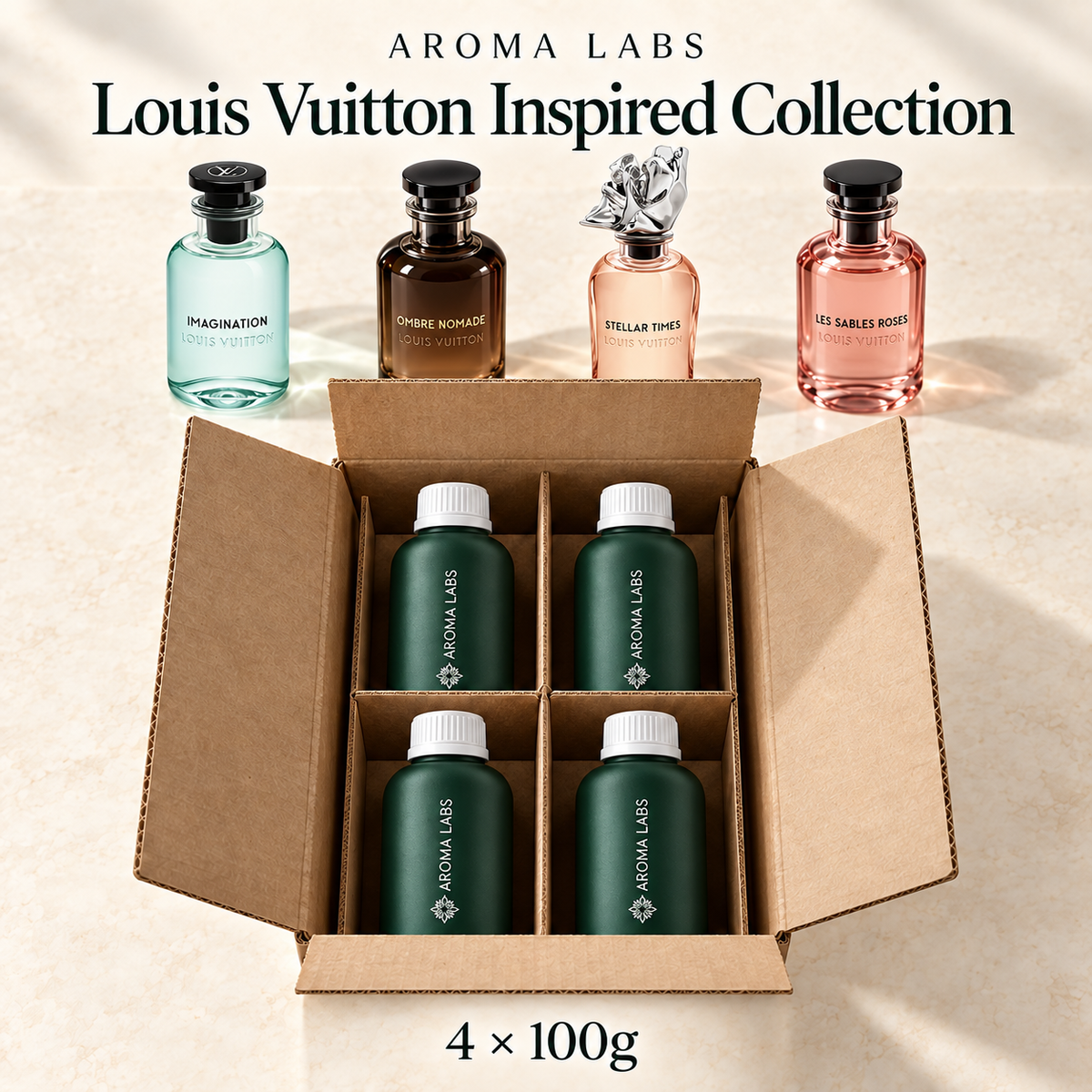 Louis Vuitton Inspired Collection — shipping, Aroma Labs 100g fragrance oils