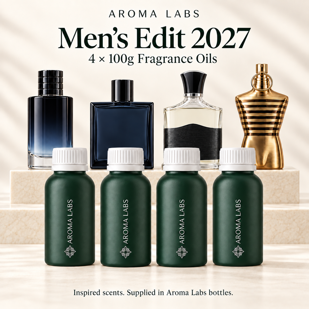 Men’s Edit 2027 — hero, Aroma Labs 100g fragrance oils