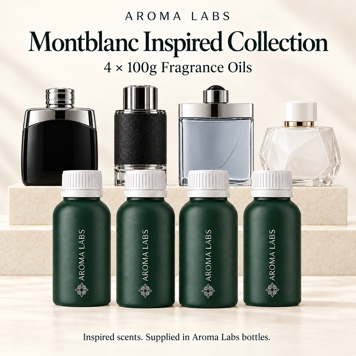 Montblanc Inspired Collection — hero, Aroma Labs 100g fragrance oils