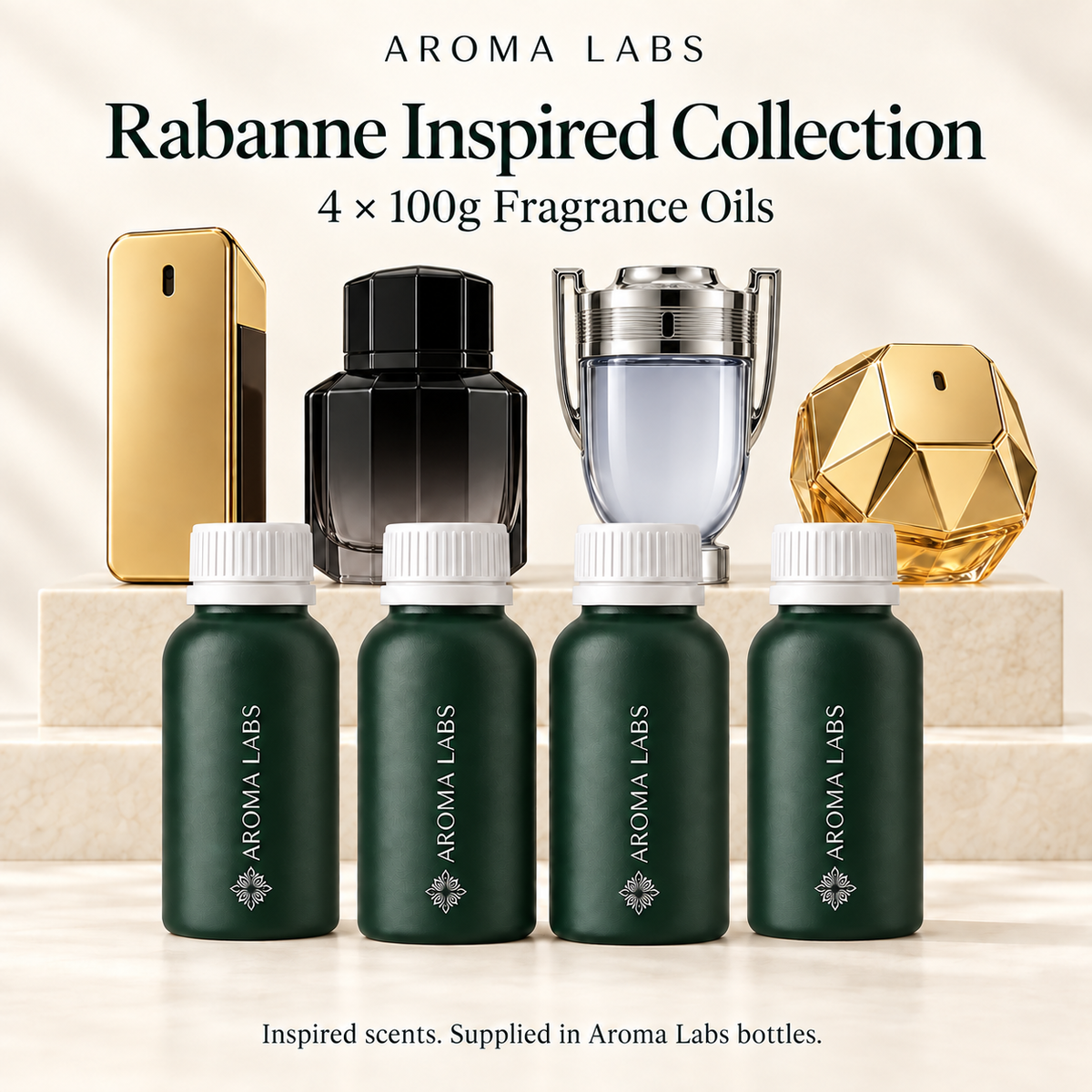 Rabanne Inspired Collection — hero, Aroma Labs 100g fragrance oils