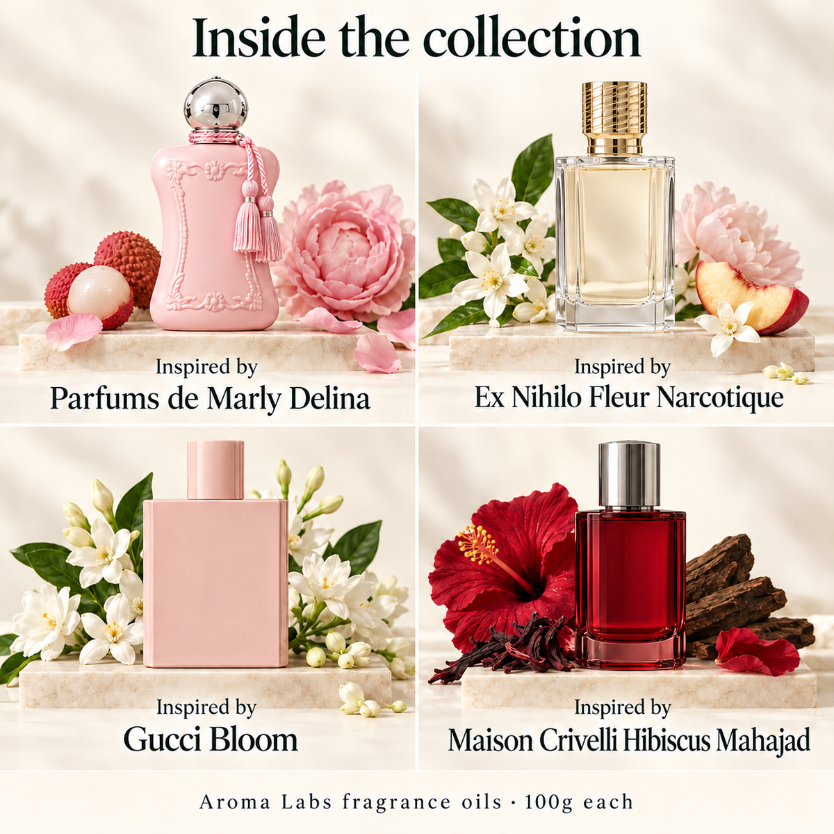 Rose & Florals Collection — contents, Aroma Labs 100g fragrance oils
