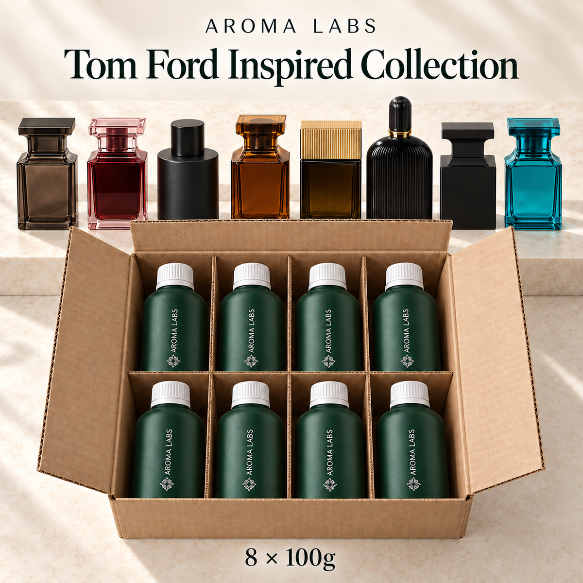 Tom Ford Inspired Collection — shipping, Aroma Labs 100g fragrance oils