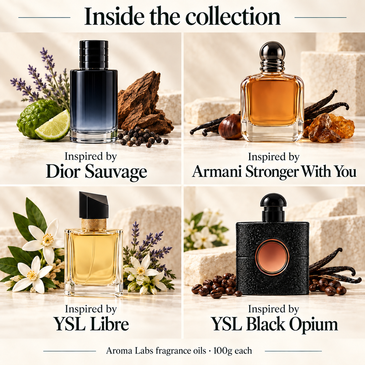 UK Edit 2027 — contents, Aroma Labs 100g fragrance oils