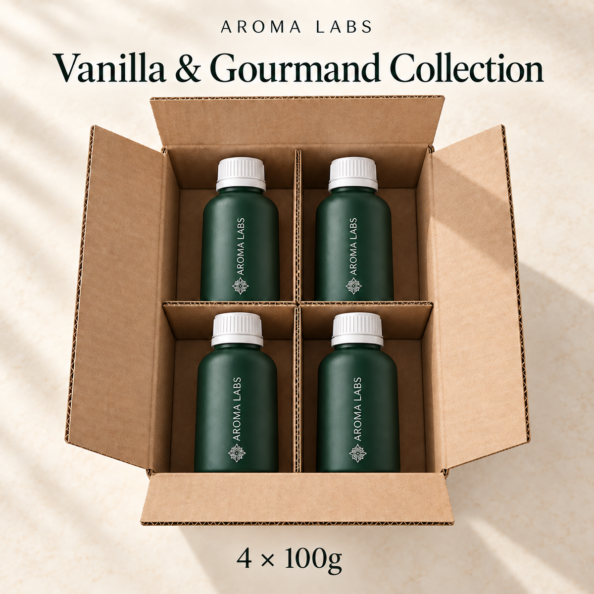vanilla-gourmand-collection — shipping, corrected designer references, 100g fragrance oils
